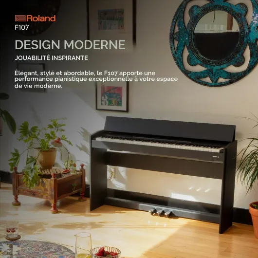 F107 Digital Piano - Piano d'intérieur moderne idéal débutants
