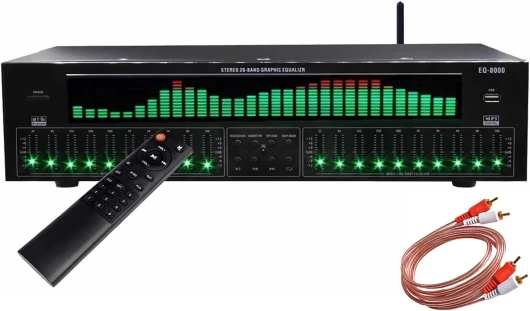 XUCS Égaliseur Numérique 31 Bandes, Égaliseur Graphique Stéréo, Analyseur De Spectre Musical, Décodage Audio Numérique Coaxial Optique Bluetooth 5.4, Réduction du Bruit, pour Studio D'enregistrement