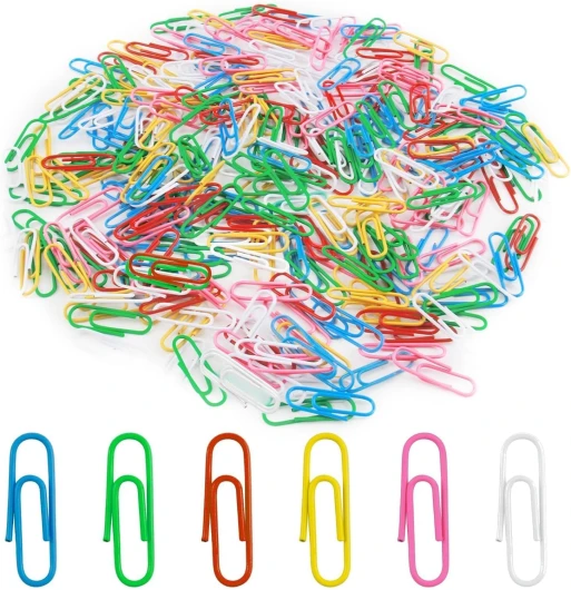 300 Trombones en Métal Galvanisé, Lot Coloré pour Bureau, École et Usage Personnel, Résistants, Élégants et Pratiques pour Organiser Vos Documents