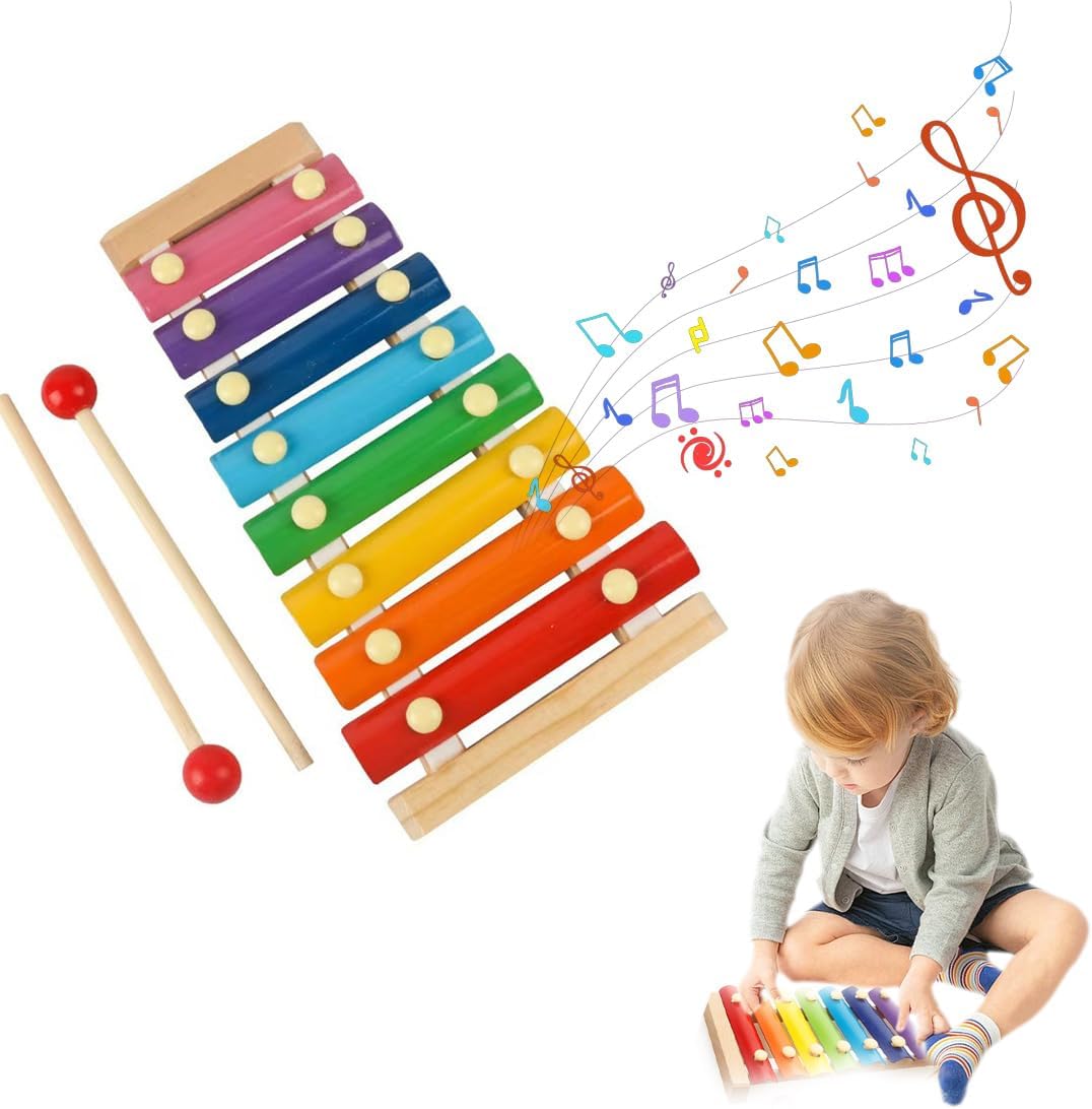 Xylophone/Jouet à Frapper pour Enfants, pour Apprentissage éducatif, Bois de pin, 24*13.5*3.5cm, Xylophone Bebe