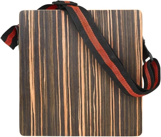 Instrument de percussion Cajon de – avec une sangle de tambour et un sac de transport – Tambour à main plat portable en bois (CAJON)