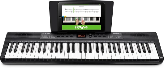 Melody 61 Piano Numérique 61 Touches pour Débutants avec Haut-Parleurs, Pupitre pour Partition ou Tablette, 300 Sons et des Leçons de Musique