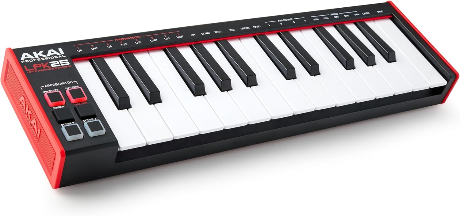 LPK25 - Clavier MIDI USB avec 25 touches synthé réactives pour Mac et PC, arpégiateur et logiciel de production musicale LPK25 MK2 - Noir