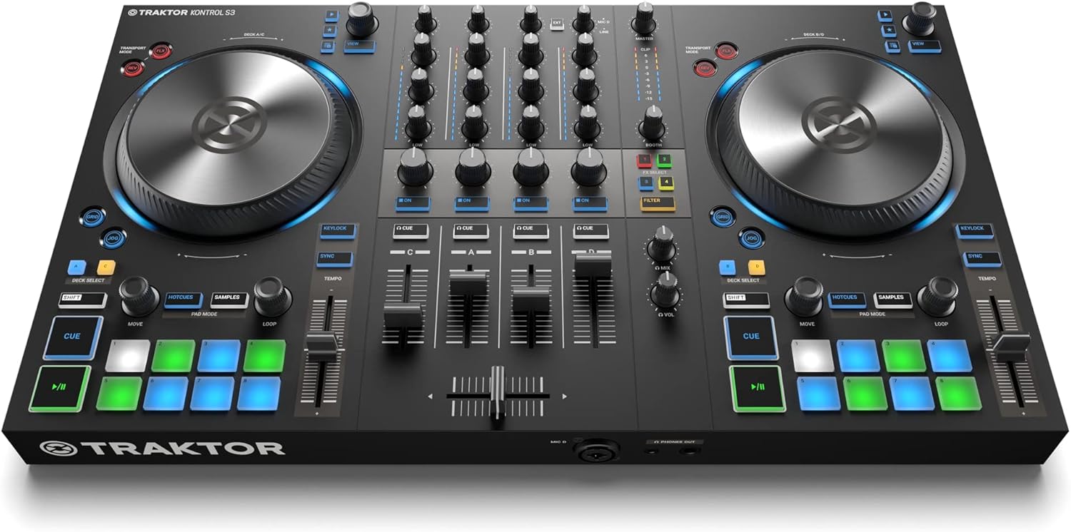 Tracteur Kontrol S3 Contrôleur DJ 4 canaux 16 pads Carte son intégrée Tracteur Pro 4 Unique