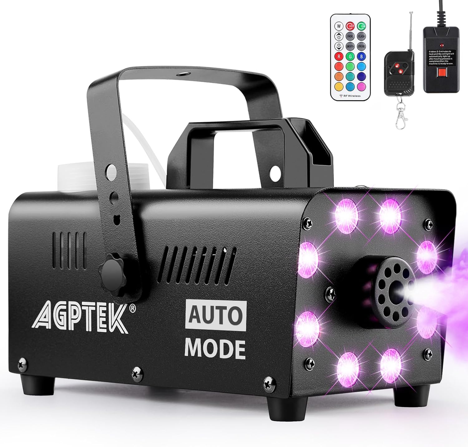 Machine à fumée télécommande avec 13 lumières LED colorées, puissance de 2000CFM avec 2 télécommandes sans fil, parfait pour mariage, Halloween et spectacles