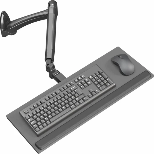 VIVO MOUNT-KB35B Support mural pour clavier et souris à ressort pneumatique de 61 cm, contrepoids réglable en hauteur, inclinaison ergonomique, noir