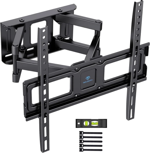 PERLESMITH Support Mural TV, Fixation TV Murale Inclinable et Orientable pour Écrans 26-70 Pouces Jusqu'à 45Kg, VESA 400 x 400mm