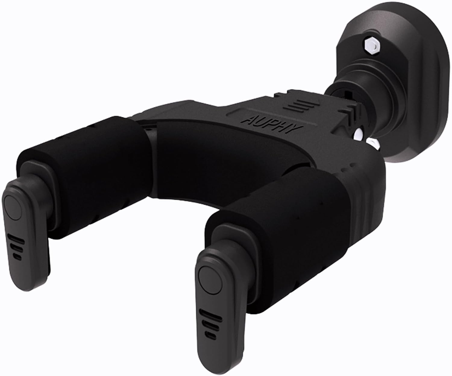 AUPHY Support Mural pour Guitare, avec Verrouillage Automatique, pour Guitare Acoustique Guitare Électrique Basse etc Nylon Noir