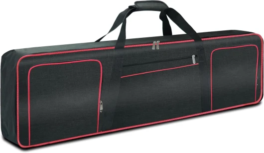 Housse de Transport pour Clavier 88 Touches, avec Rembourrage en Coton de 10 mm, Tissu Oxford 600D imperméable, 137,2 x 33 x 17 cm, Rouge