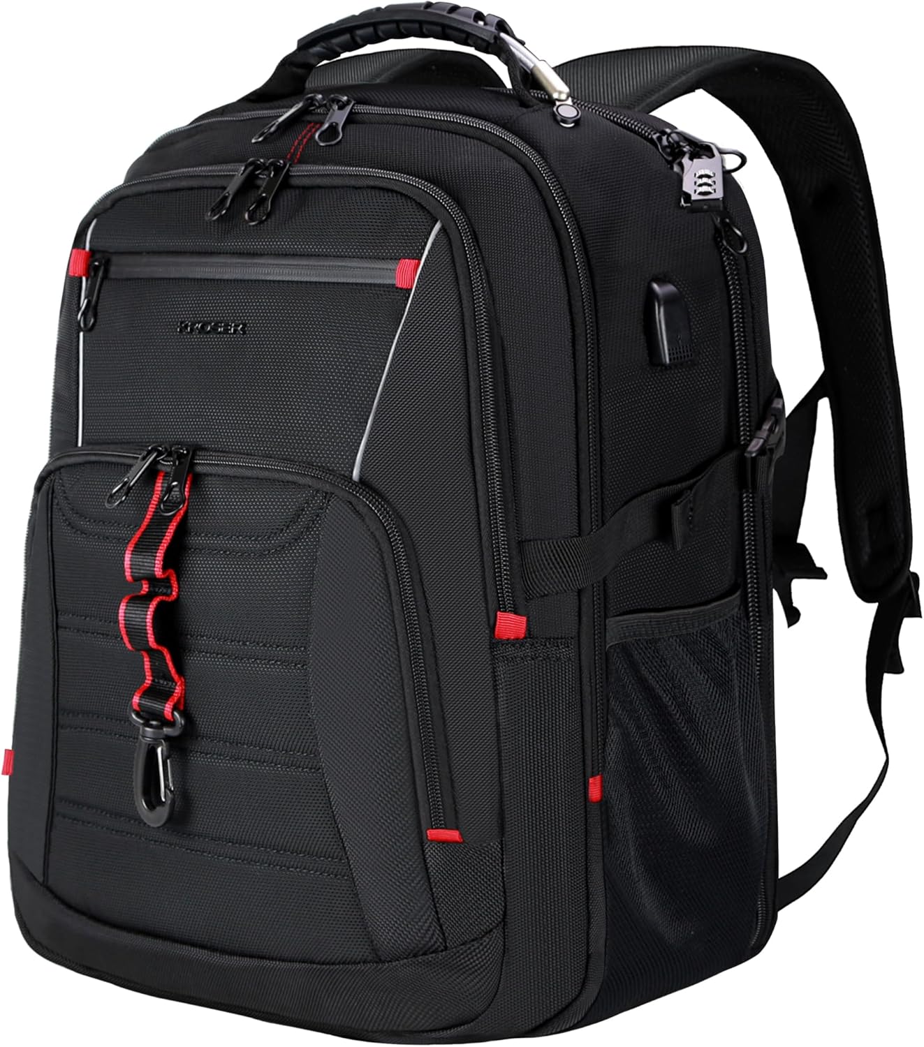 Grand Sac à dos Homme, 18,4" XXXL, Sac à Dos Ordinateur Portable, avec Poches RFID Port et Imperméable Portable pour/Voyage/Université/Affaires/Collège/Hommes/Femmes Laptop Backpack