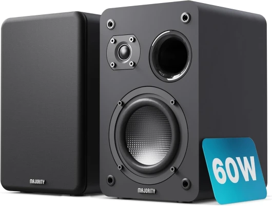 D70X Enceinte Passive - 2 x 30w Enceintes Bibliotheques - Double Cônes de Haut-Parleurs en Fibre de Carbone - Enceinte Monitoring Studio Fréquence de 40Hz à 20kHz - Enceinte HiFi (Noir) Black