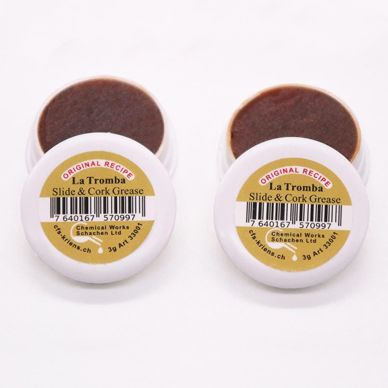 Soundman Chiffon à Nettoyer Microfibre + 2 x Graisse La Tromba Coulisse pour Cuivres (Trompètte Bugle Cornet Cor Baryton Euphonium Tuba etc.) blanc, bleu 2 Boîtes de Graisse + Chiffon