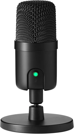 Microphone à condensateur USB miniature pour le streaming, les jeux et le podcasting avec capteur cardioïde, 5.8 x 3.4 inches, Noir