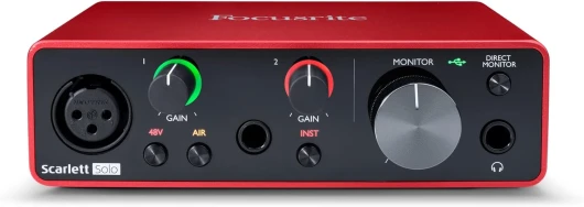 Interface audio USB Scarlett Solo de 3e génération, pour les guitaristes, chanteurs(ses) et réalisateurs(trices), accompagnée de tous les logiciels dont vous avez besoin pour enregistrer Scarlett Solo Unique