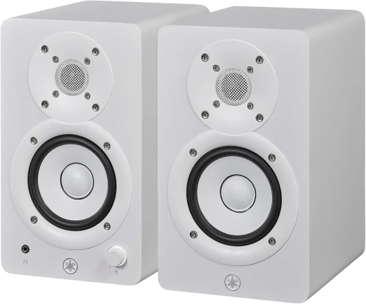 HS4 Enceintes de Studio – Enceintes Amplifiées Compactes à 2 Voies de Qualité Studio Pour le Monitoring, Paire, Bass-Reflex 4.5" 52W, pour la Production Musicale et le Montage Vidéo - Blanc HS4 White