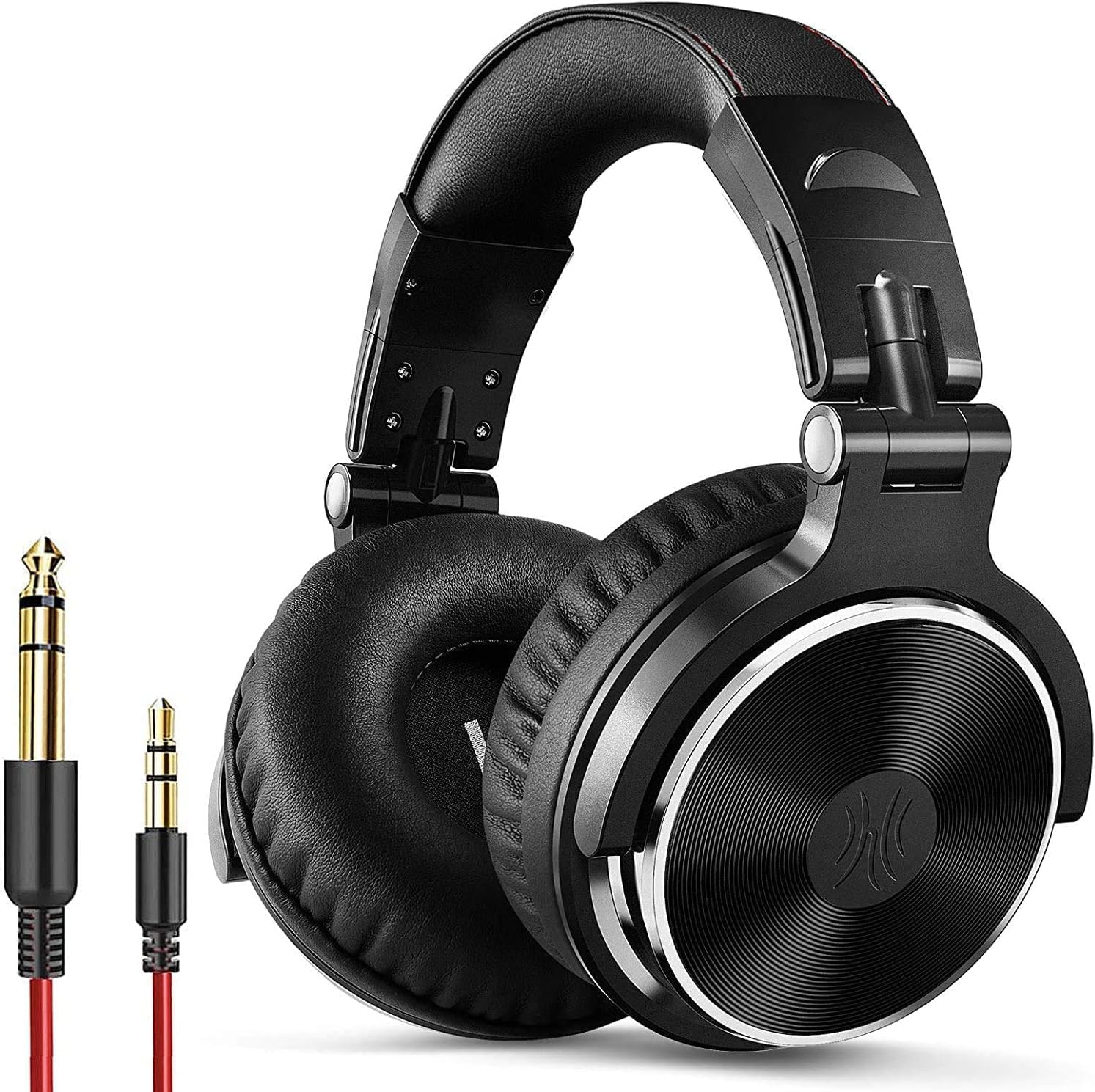 Casque Audio Filaire DJ Piano Guitare avec Micro, Hi-Res Audio Extra Basse Son, Léger Confort Pliable Casques avec Share-Port, 2 câbles - Headphone pour PC Studio Monitor AMP Pro-10 Noir
