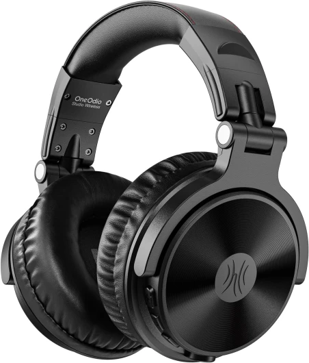 ProC Bluetooth Casque sans Fil et Mode Filaire, 110 Heures d'utilisation,Casque Audio avec Micro, Hi-RES Audio, Coussinets en Protéines Douces, Extra Basses, Confortable Léger Pliable Noir