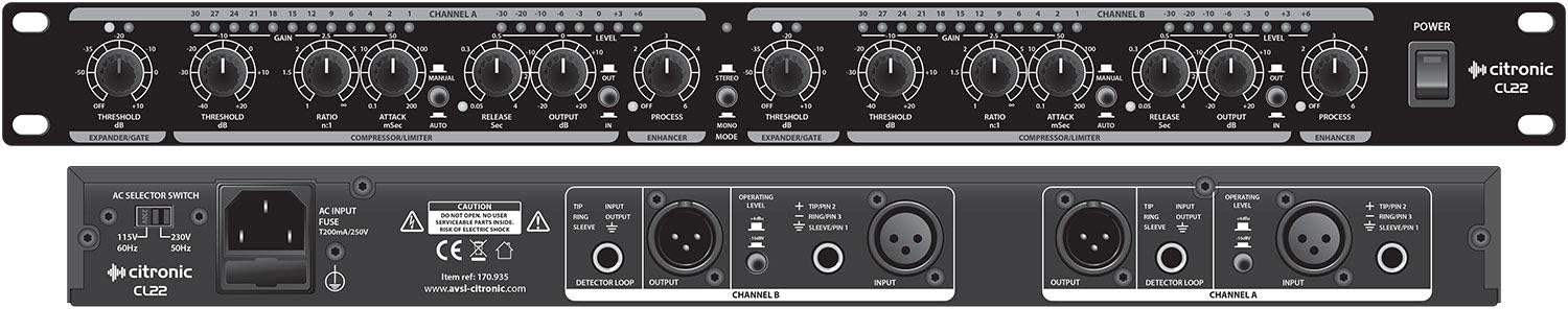 Citronic Cl22 19 h stéréo compress/limiteur