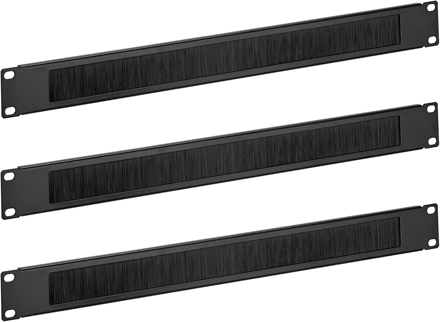 Lot 3X Passe-Câble - Panneau Gestion de câbles Horizontal avec Brosse Anti poussière pour Armoire Rack Standard 19" Hauteur 1U