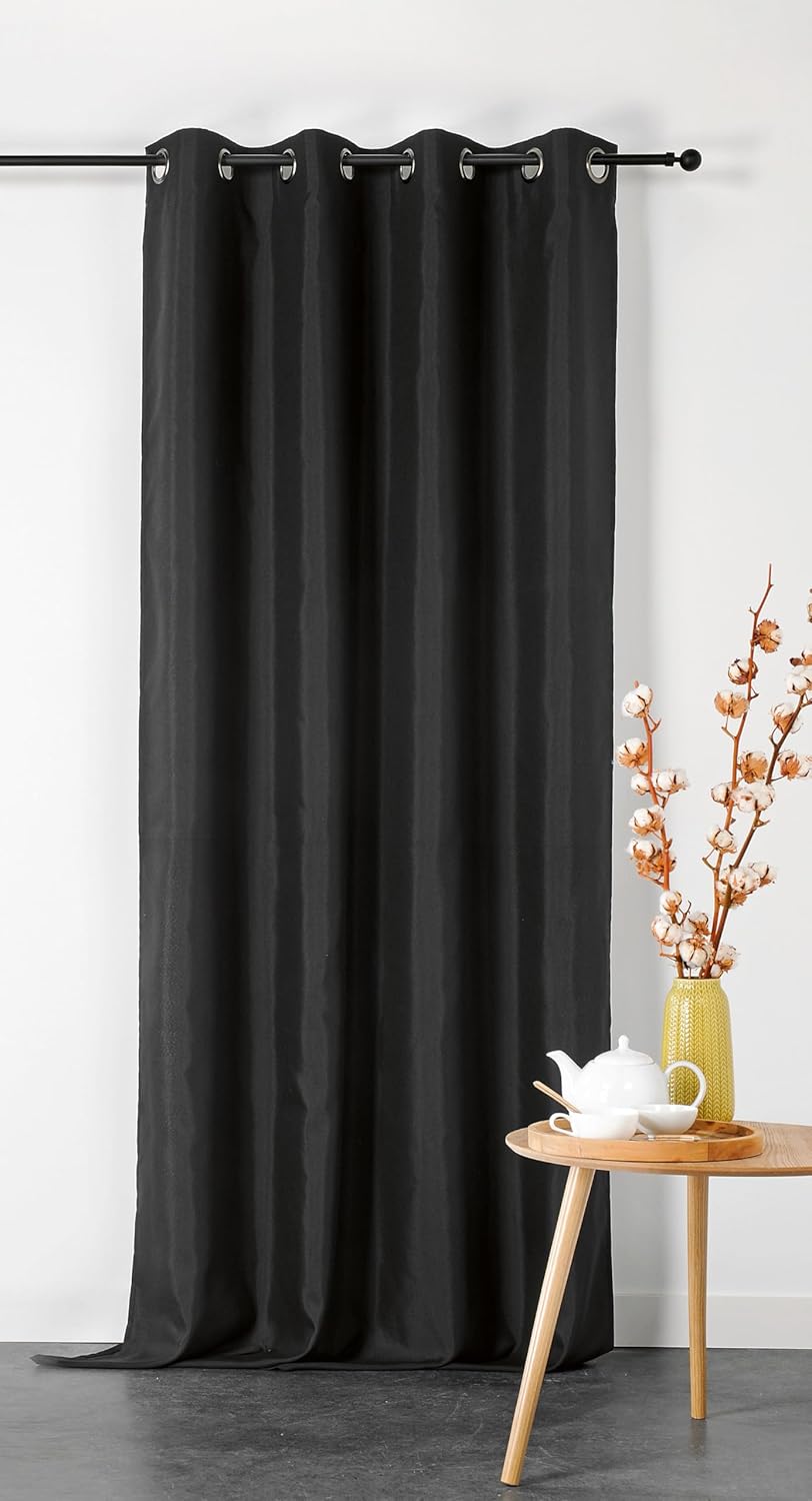 LINDER Rideau Double Natte Non feu M1-135x240cm - Noir