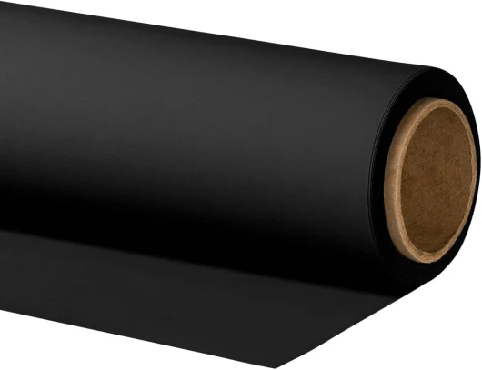 Walimex pro Fond Photo en Carton 1,35 x 10 m, Noir - Toile de Fond pour Studio Photo Professionnel - Idéal pour la Photographie de Produits - sans Reflex, résistant et à Rouler 1,35 x 10 m Noir