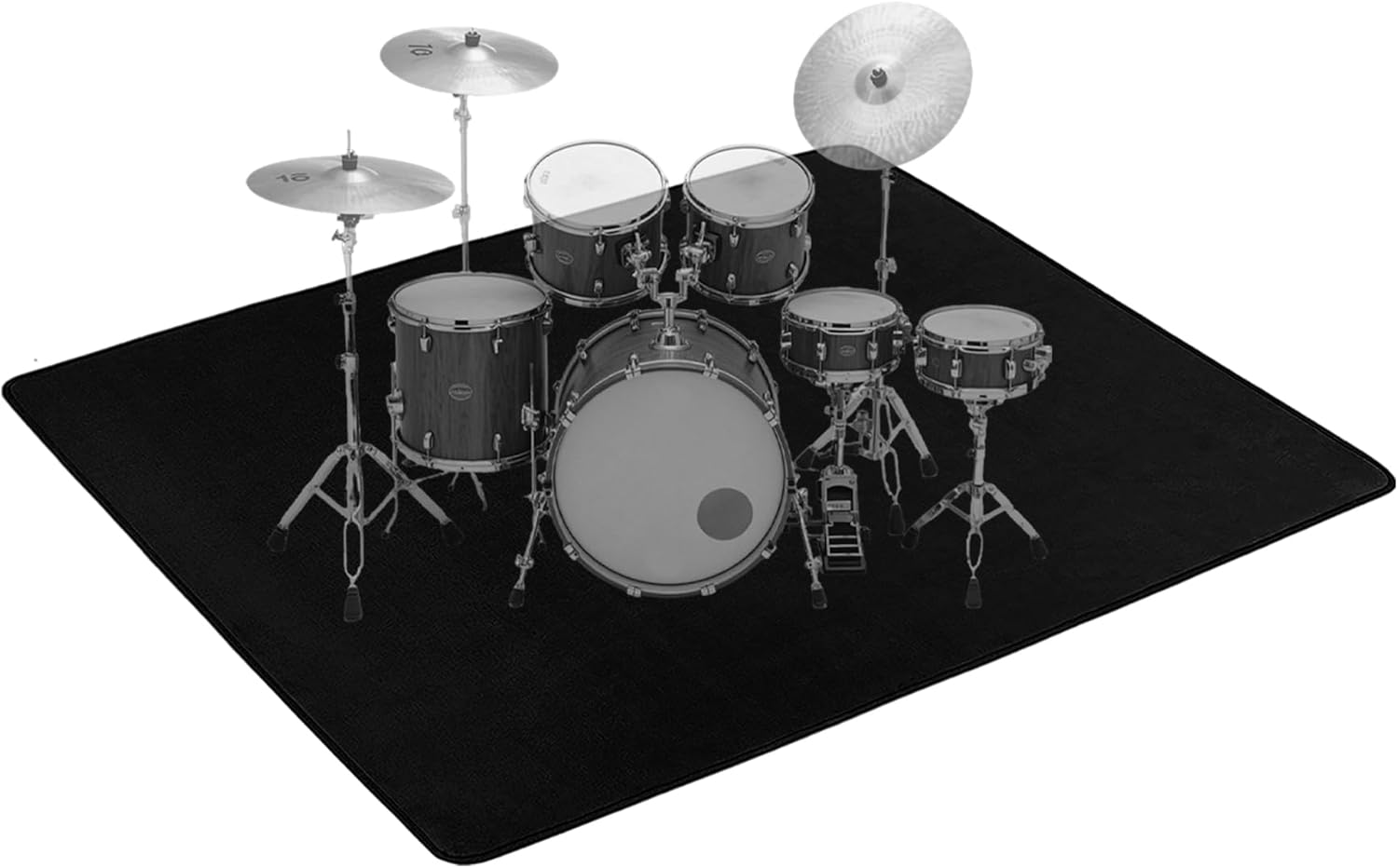 OUUTMEE 120×160CM Tapis de Batterie avec Fond Antidérapant, Tapis de Batterie Insonorisé pour Batterie Jazz et Électrique, Tapis de Sol de Tambour, pour Batteurs (Noir) 120x160CM