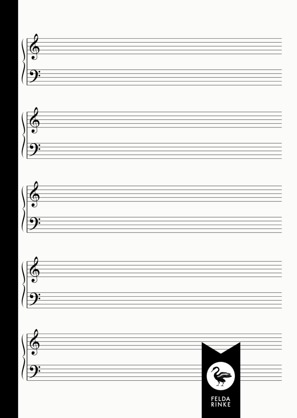 Cahier de Musique Piano A4: 110 Pages à Double Portée en Clef de Sol et Fa ( 5x2 Portées par Page) - Carnet de Partitions Vierges pour Piano - Grand Format