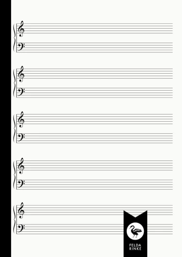 Cahier de Musique Piano A4: 110 Pages à Double Portée en Clef de Sol et Fa ( 5x2 Portées par Page) - Carnet de Partitions Vierges pour Piano - Grand Format