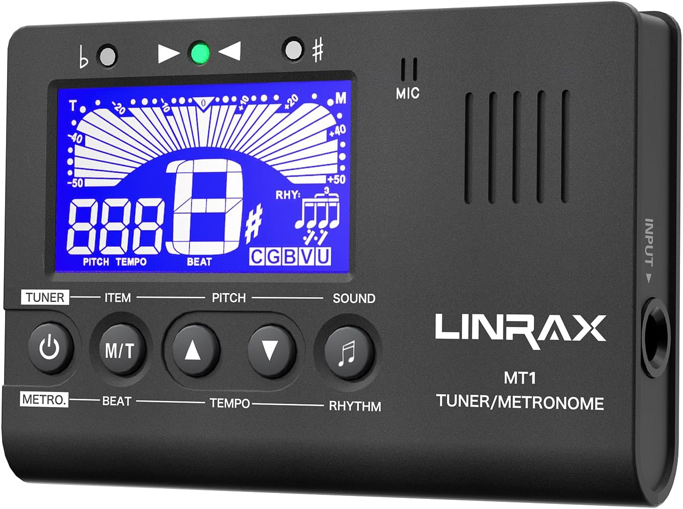 MT1 Métronome Accordeur, 3 en 1 Accordeur Métronome Numérique et Générateur de Tons pour Guitare Basse Ukulélé Violon Banjo Saxophone Trompette Flûte, Accordeur Numérique pour tous Instruments