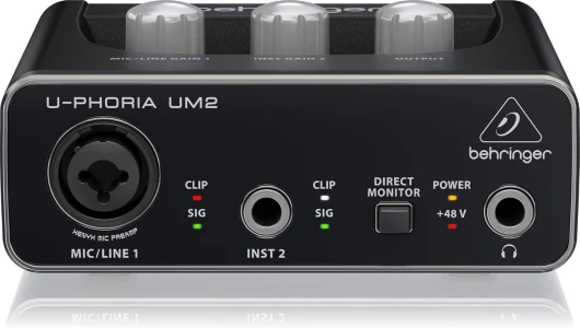 UM2 Interface Audio Numérique USB 2 Entrées et 2 Sorties Audiophile avec Préampli Micro Conçu par Xenyx UM2 Unique U-PHORIA