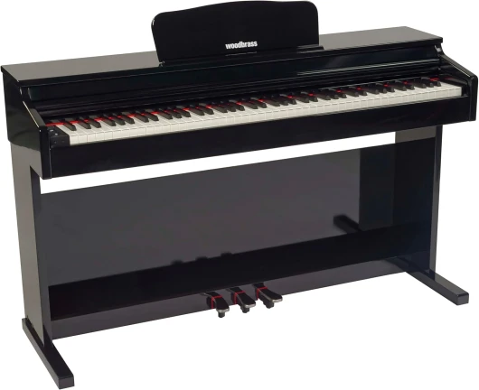 DP2 Piano Numérique Meuble Bluetooth Noir Brillant, Clavier toucher lourd réaliste 88 touches, Piano électrique élégant pour débuter ou se perfectionner avec 3 pédales + support