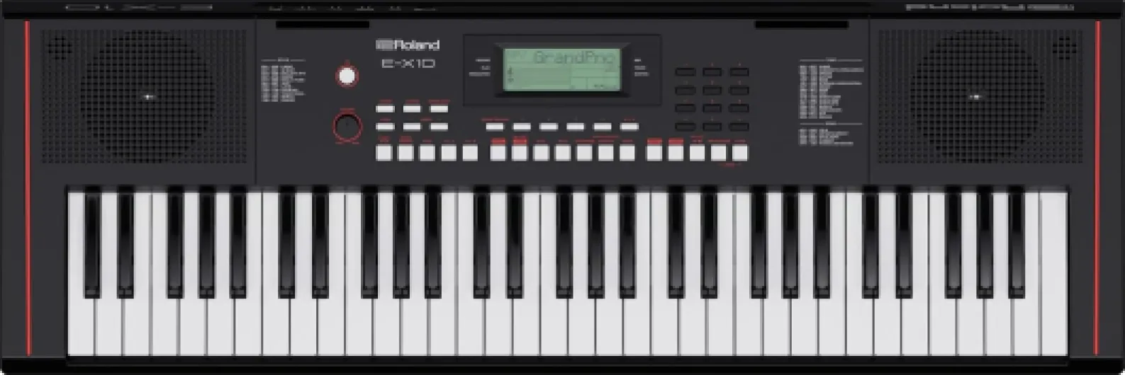 Clavier E-X10 Roland - Un piano à 61 touches idéal pour les débutants et les cours - Plus de 600 sons - Système de haut-parleurs stéréo - 140 morceaux intégrés - Contrôle MIDI par port USB