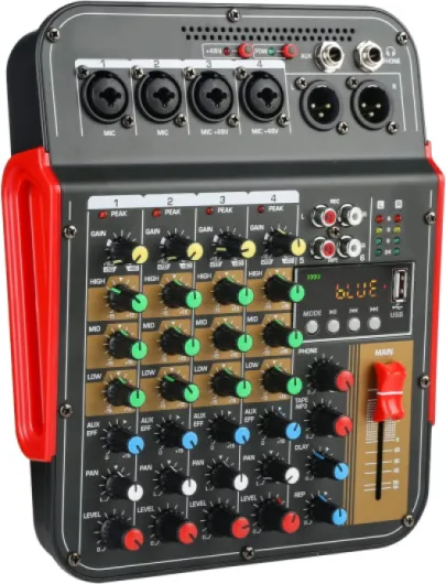 Table de Mixage Son 6 Canaux dj Professionnel Console de Mixage avec FX Reverb Delay, Tabl Mixag dj Pro Audio Mixer avec Usb Bluetooth