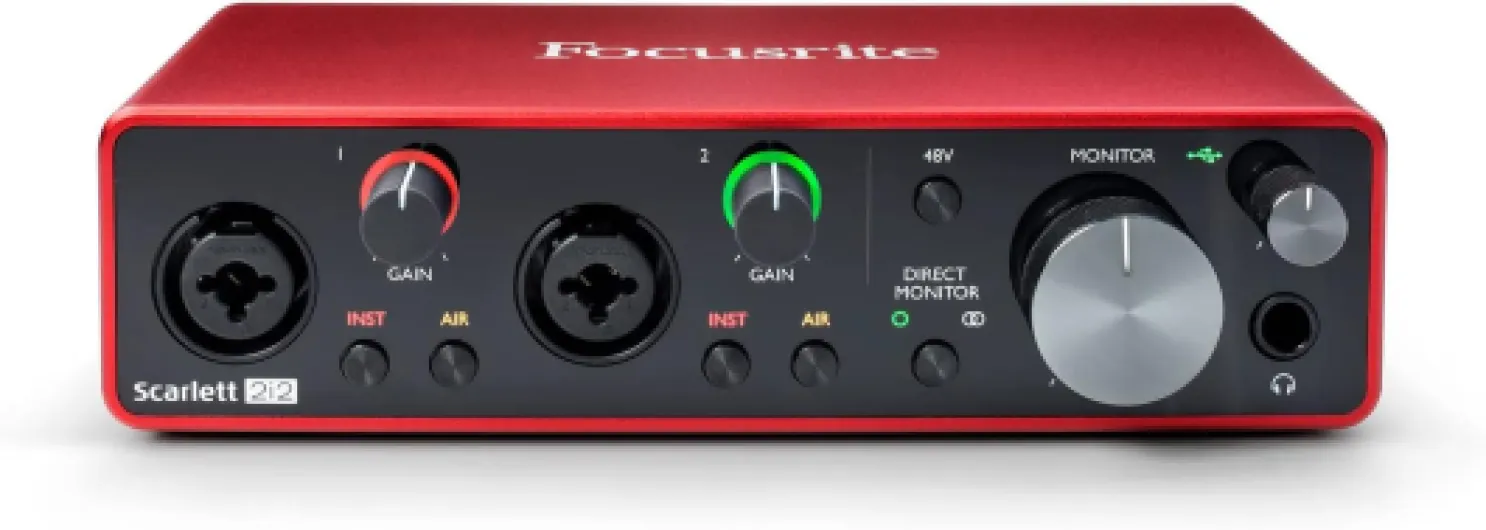 Interface audio USB Focusrite Scarlett 2i2 de 3e génération pour l'enregistrement des prises de son haute fidélité, de qualité studio, et tous les logiciels dont vous avez besoin pour enregistrer Scarlett 2i2 3rd Gen Unique