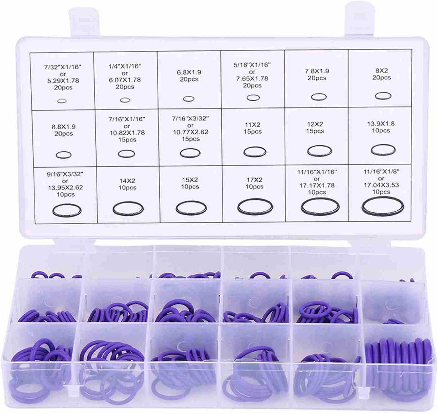 Joint Torique 270 Pièces D'Assortiment Pour Compresseur de Climatisation de ure Ensemble Pratique et Pour Réparation Automobile Couleur (violet)