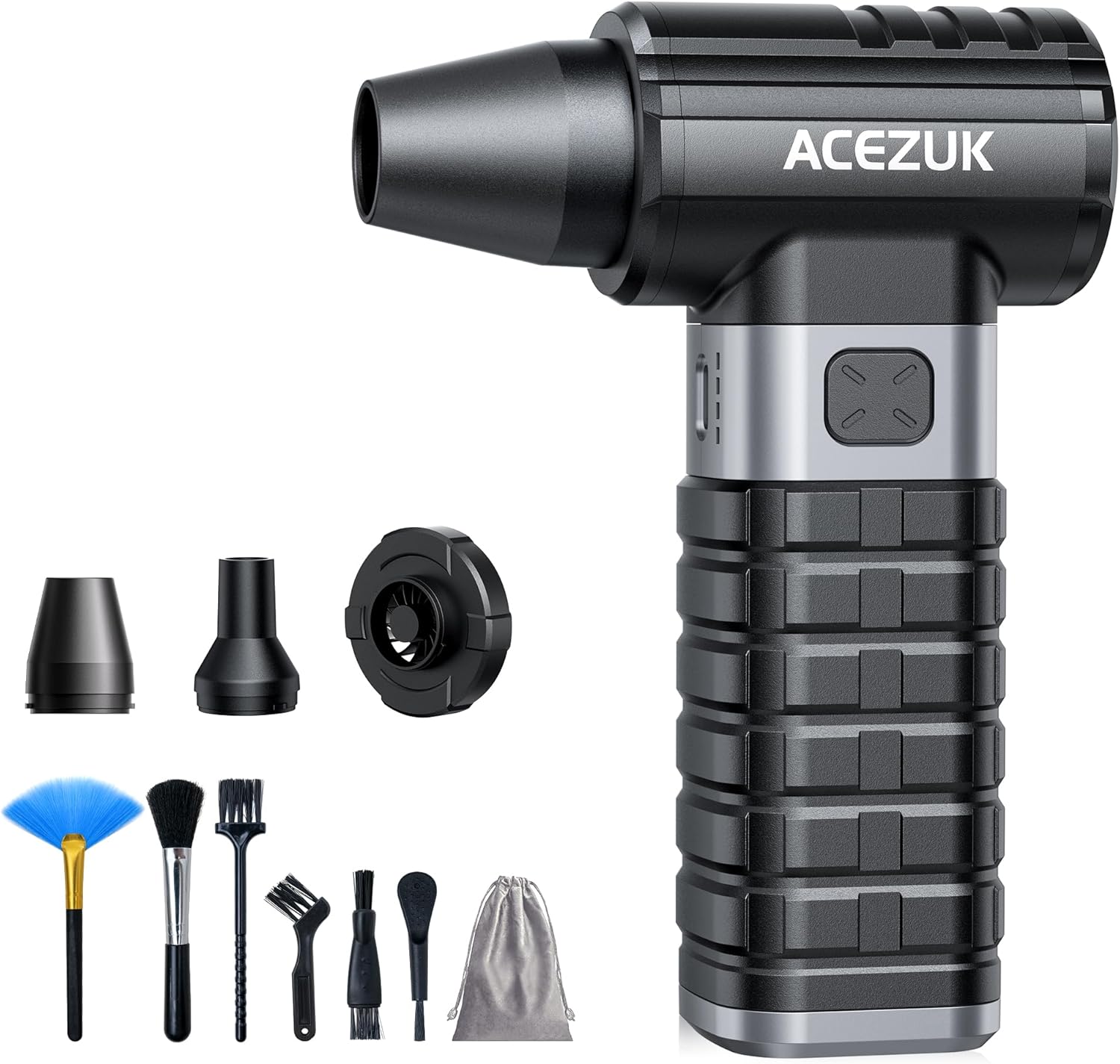 ACEZUK Souffleur Air Comprimé 200000TR/Min, Dépoussiérant Puissant Électrique avec 10500mAh Batterie, Souffleur PC à 4 Vitesses, Bombe Air Sec pour Voiture, Kit de Nettoyage de Clavier d'Aspirateur AD100-TYHJ