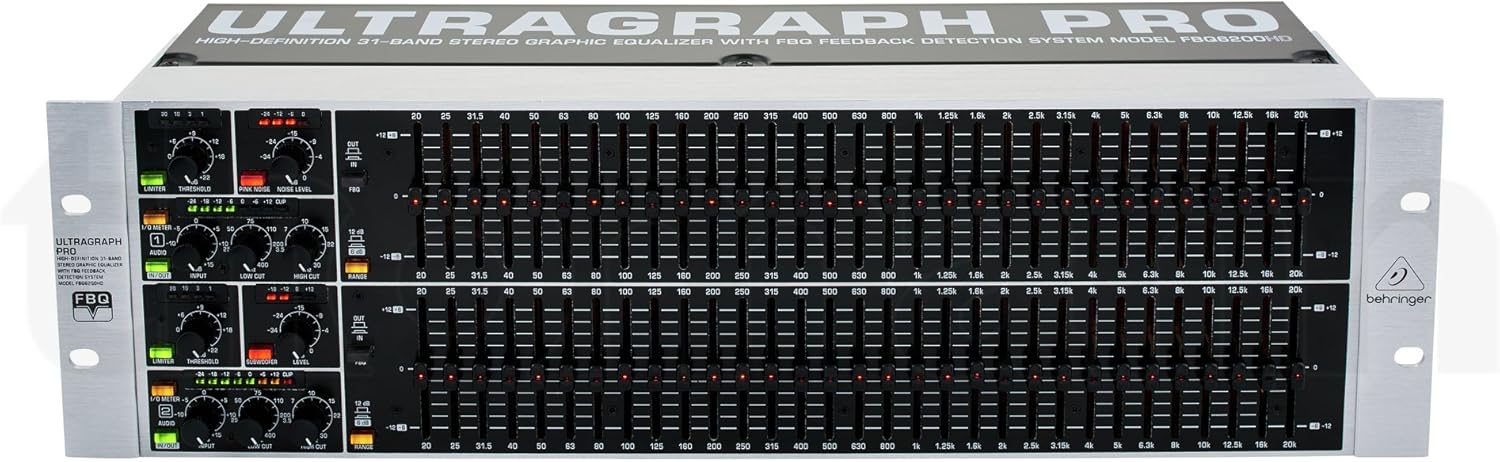Fbq6200Hd Égaliseur Graphique Stéréo 31 Bandes Haute Définition avec Système de Détection de Larsen Fbq ULTRAGRAPH PRO FBQ6200HD