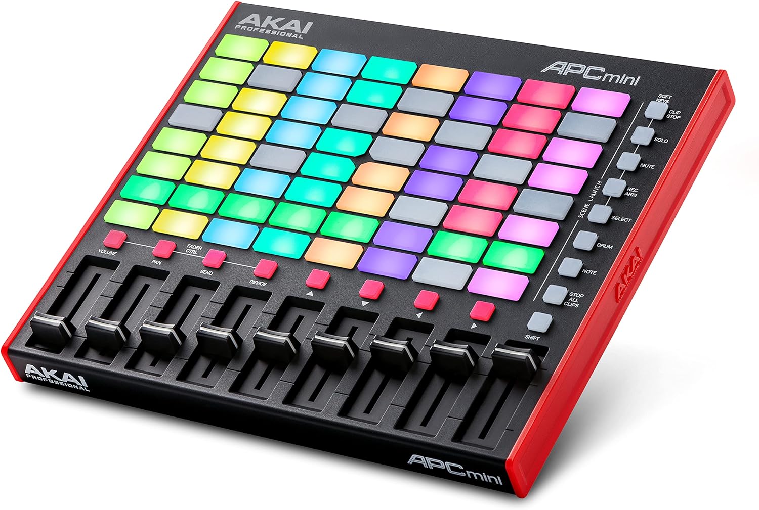 Akai APC Mini MK2 professionnel - Contrôleur MIDI USB pour lancer des clips avec Ableton Live Lite, 64 pads RGB, modes Drum and Note et MIDIMixer APC MINI 2