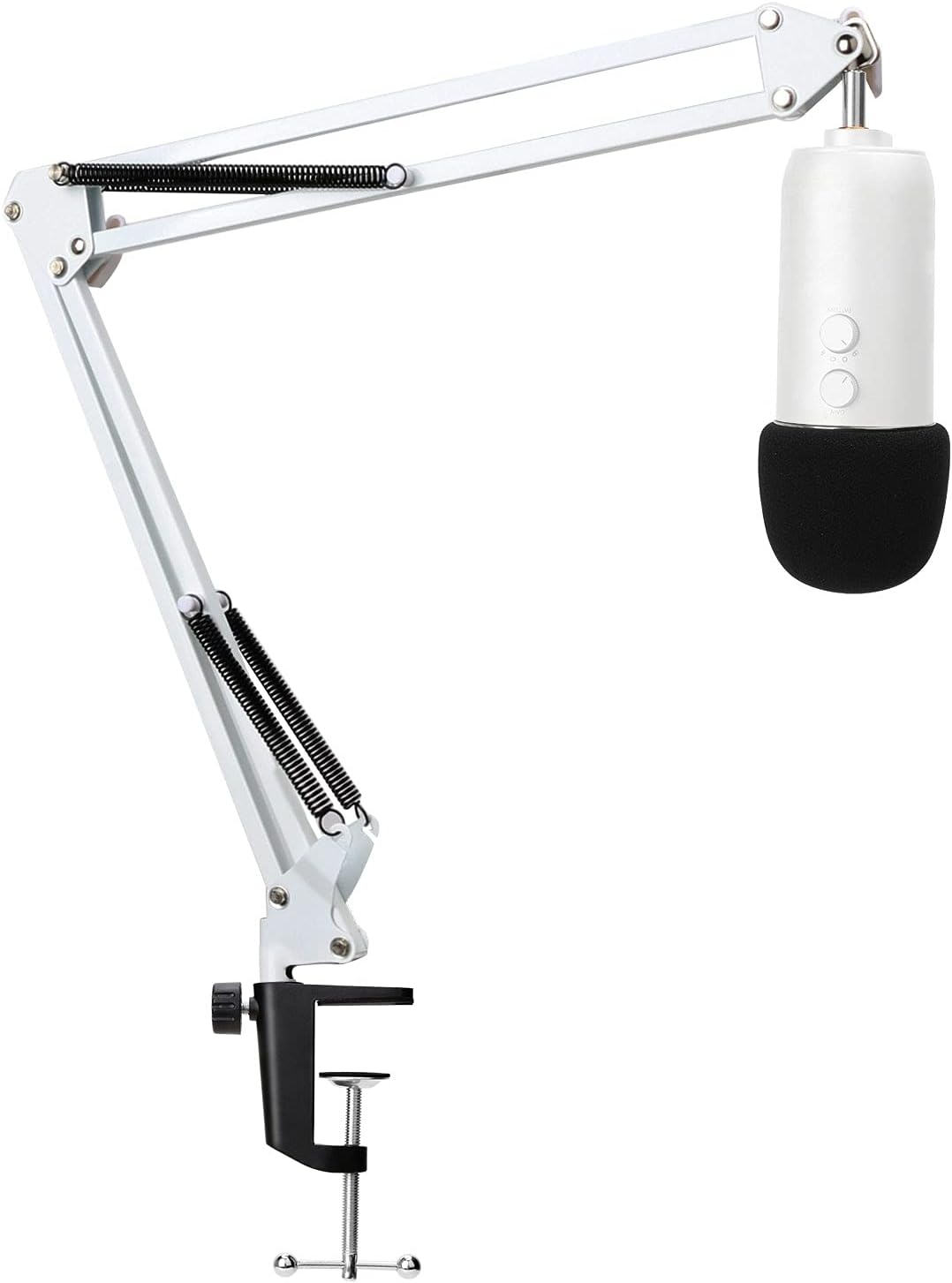 Blue Yeti Support Microphone Professionnel Réglable avec Bonnette en Mousse Compatible avec Microphone Blue Yeti Blue Yeti Pro par YOUSHARES （Blanc）
