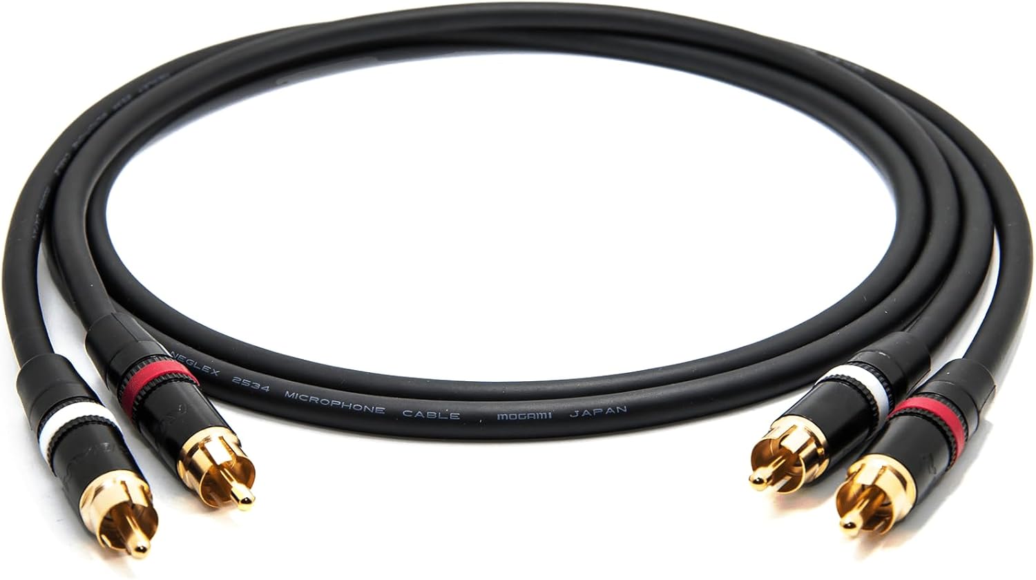 Mogami 2534 Quad Câble Paire (L,R) Stéréo Professionnel - Neutrik Gold RCA - HiFi - 0,5 m 0.5 m
