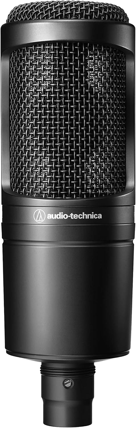 Audio-Technica AT2020 Microphone Cardioïde à Électret Noir Noir AT2020