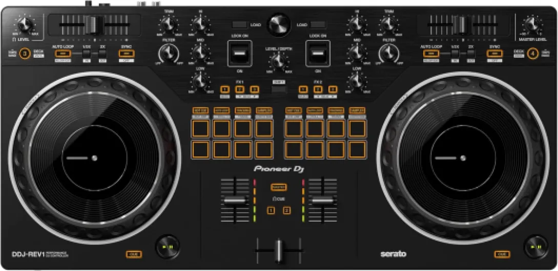 Pioneer DJ DDJ-REV1 Contrôleur DJ à 2 Voies de Type Scratch pour Serato DJ Lite (Noir)