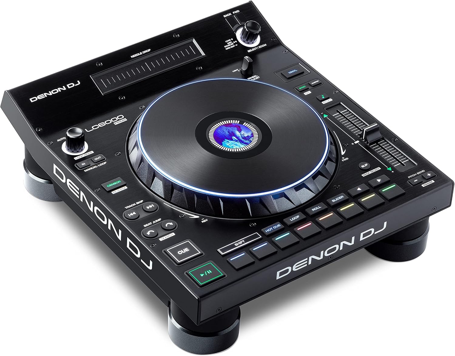 Denon DJ LC6000 – Contrôleur DJ USB pour moteur OS Media Player Sublayer Control pour Serato DJ, Virtual DJ et Algoriddim djay Pro AI