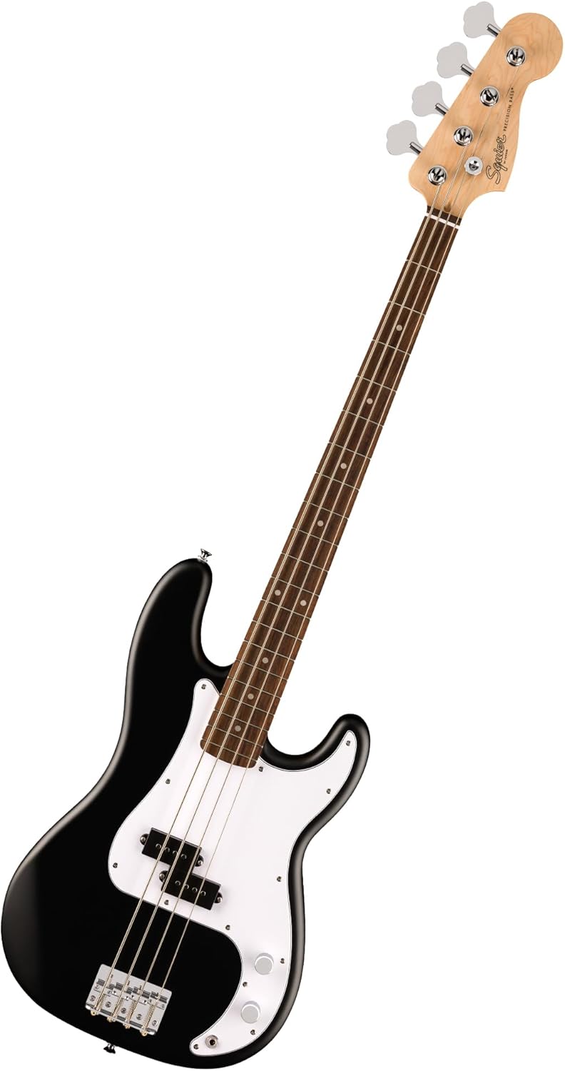 Squier Debut Series Precision Guitare Basse, Guitare pour Débutants, avec 2 ans de Garantie, Couleur Noir