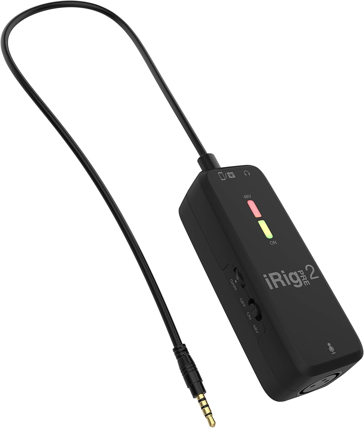 IK Multimedia iRig Pre 2 Préampli microphone pour smartphones, tablettes et caméras vidéo Analog Unique