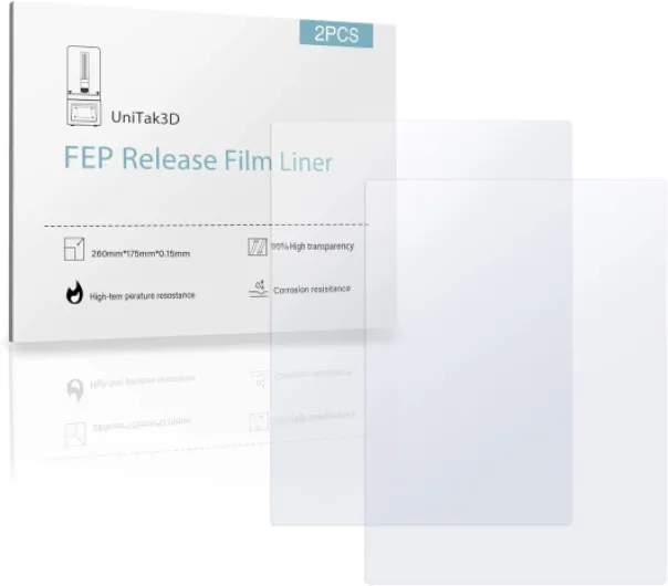 MONO X FEP Film 260×180mm,Compatible with Elegoo Saturn pour NOVA3D Whale 2,Compatible with Creality LD-006 8,9Inch SLA Imprimante 3D Remplacement-2Pcs 2Pcs 260*180mm