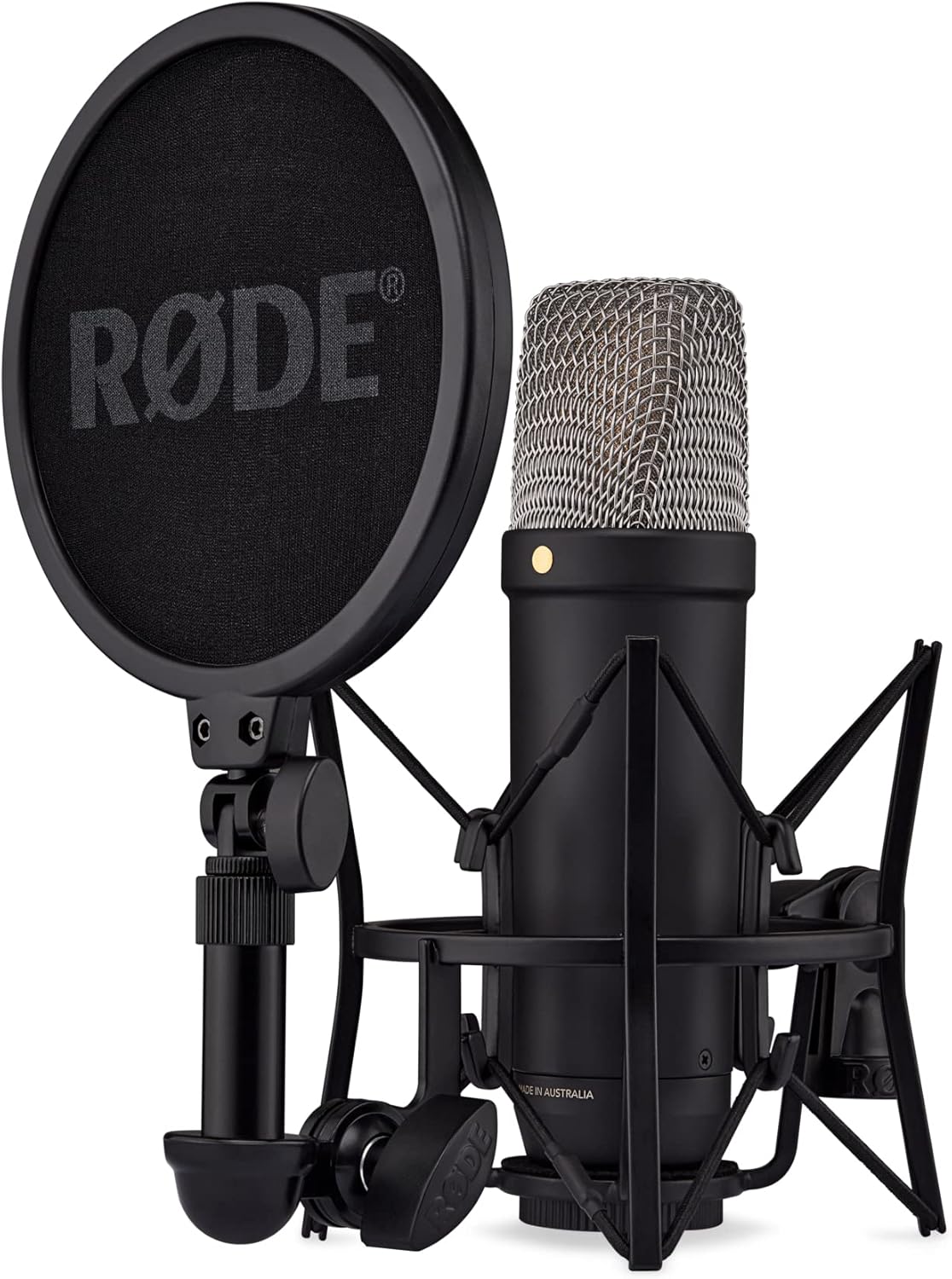 NT1 5ème Génération Microphone à condensateur de Studio à Grand diaphragme avec Sorties XLR et USB, Support Antichoc et Filtre Anti-Pop pour la, l'enregistrement Vocal et Le podcasting (Noir)