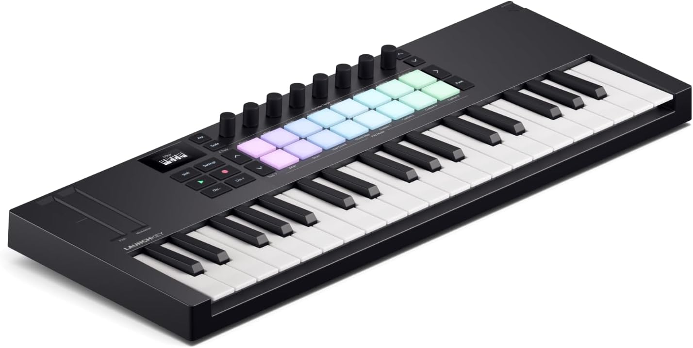 Launchkey Mini 37 [MK4] — clavier maître MIDI USB portable de 37 mini-touches avec intégration aux STAN - Mode Chord, mode Scale et arpégiateur - Bundle de logiciels musicaux fourni - Mini 37 Key MK4 Single