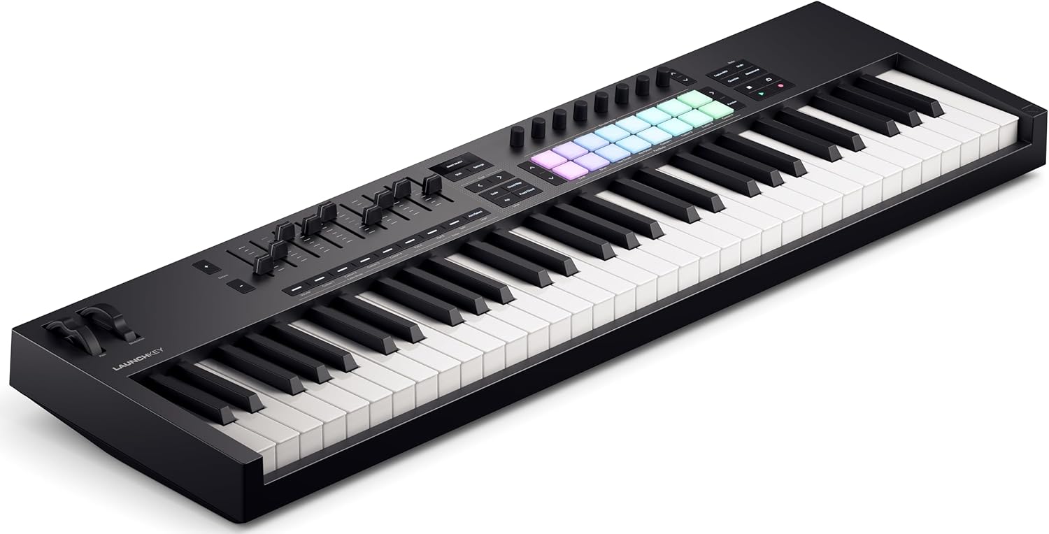 Launchkey 61 [MK4] — clavier maître MIDI USB de 61 touches semi-lestées avec intégration aux STAN - Mode Chord, mode Scale, 8 pads rythmiques et arpégiateur - Bundle de logiciels fourni - 61 Key MK4 Single