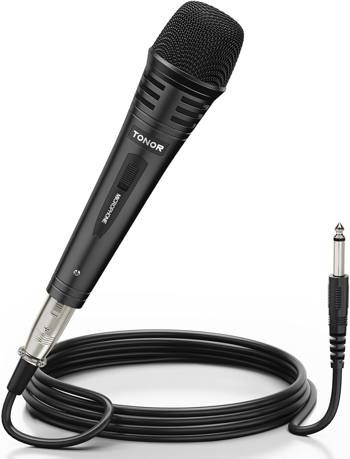 Micro Dynamique avec Cable XLR de 5M, Microphone à Main en Métal Compatible avec Les Appareils de karaoké, DVD, KTV, Les Amplificateurs pour Les Discours, Les Mariages et Les Activités Microphone Karaoké Noir